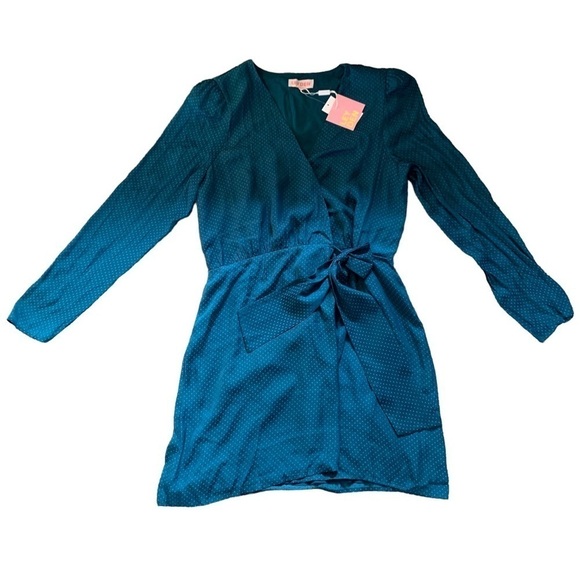 Leyden New With Tags Women’s Green Dotted Mini Wrap Dress Size XL - Picture 9 of 15